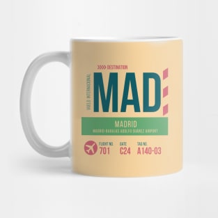 Madrid Airport Stylish Luggage Tag (MAD) Mug